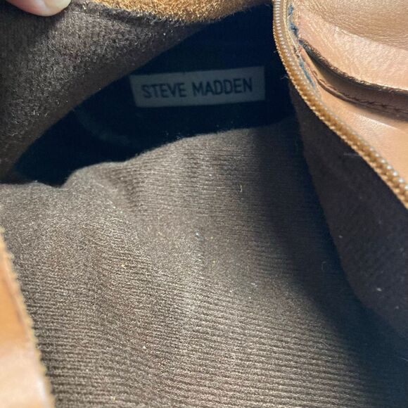 STEVE MADDEN Albany Tall Cognac Brown Leather Equestrian Riding Boot Size 8 - Picture 10 of 12